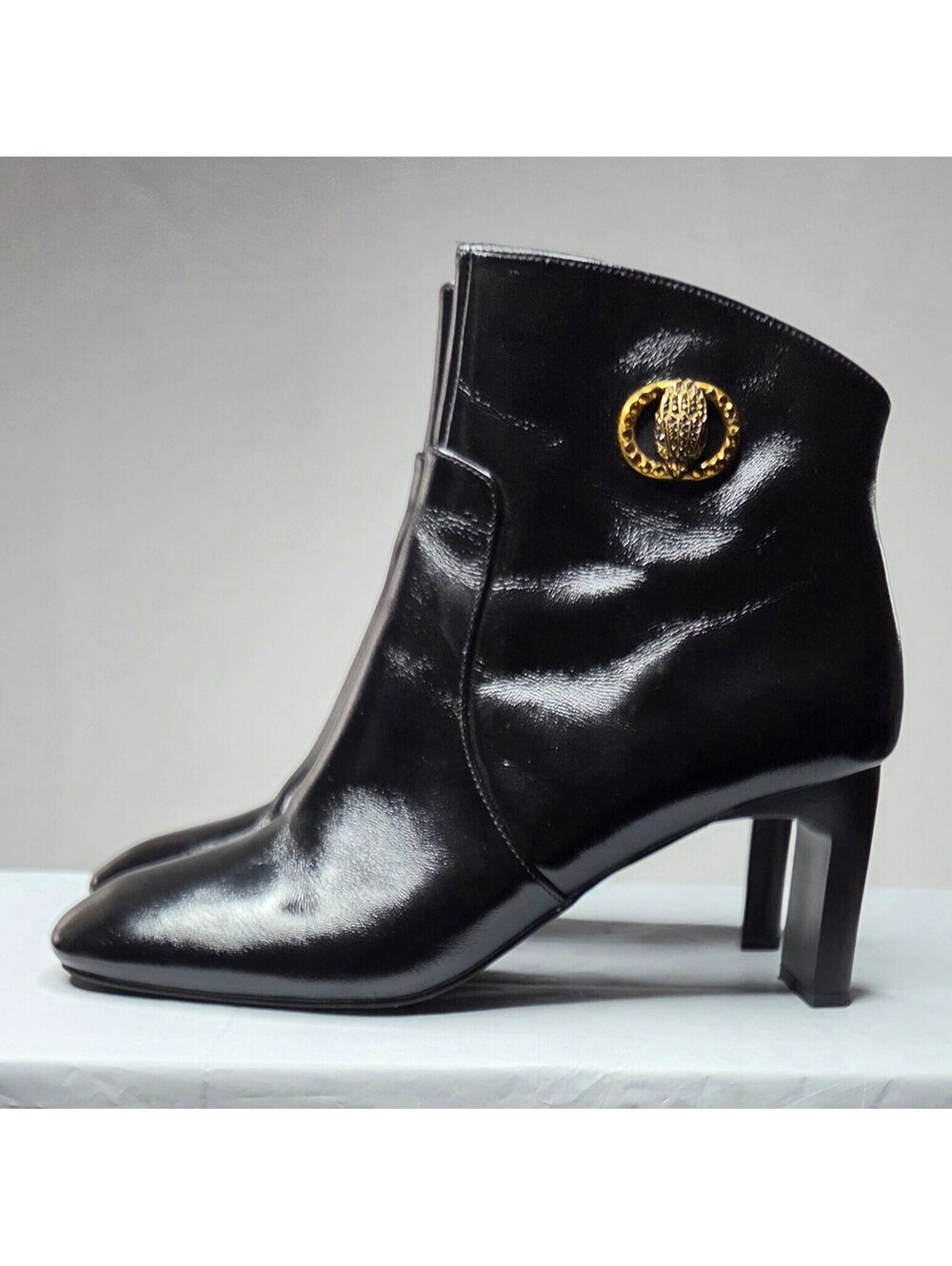 Kurt Geiger London Chelsea Black Leather Square Toe Booties EU 41 US 10